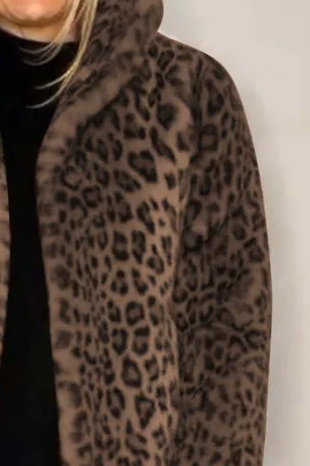 Big Mama Leopard Fur Collared Coat
