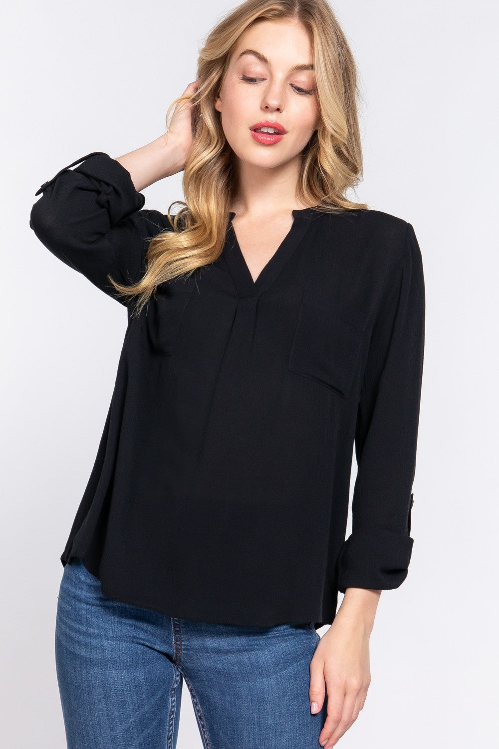 Reginal Woven Top - Black