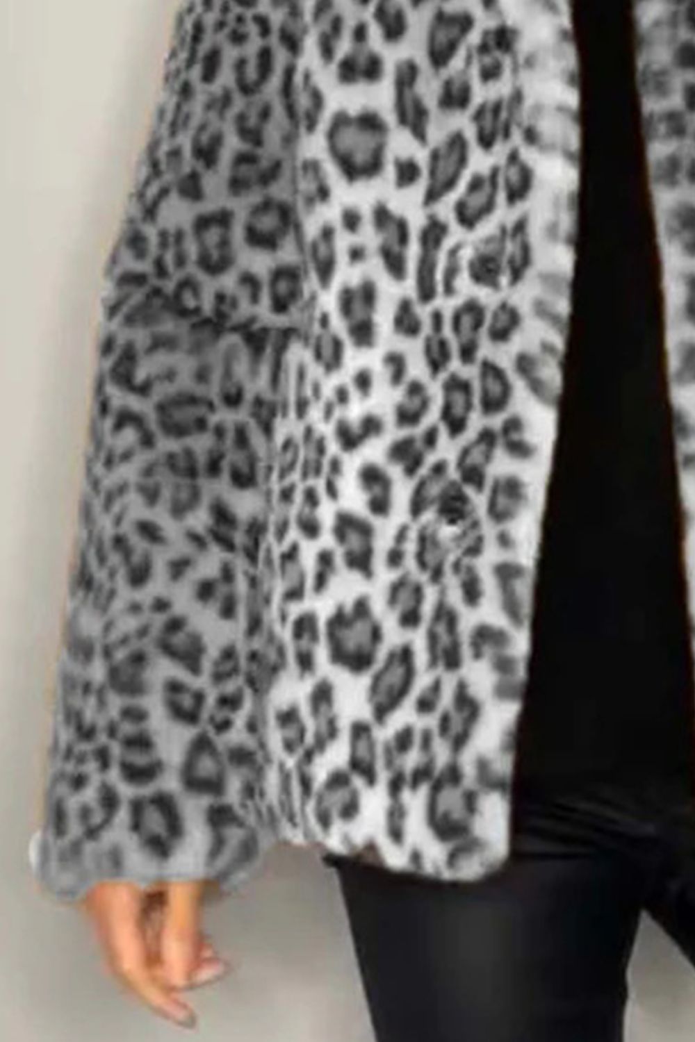 Big Mama Leopard Fur Collared Coat