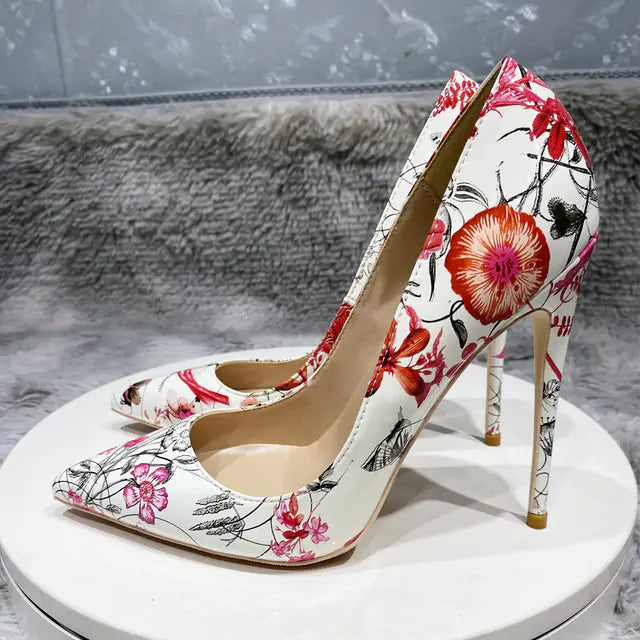 Flowers Stiletto Pumps - Floral