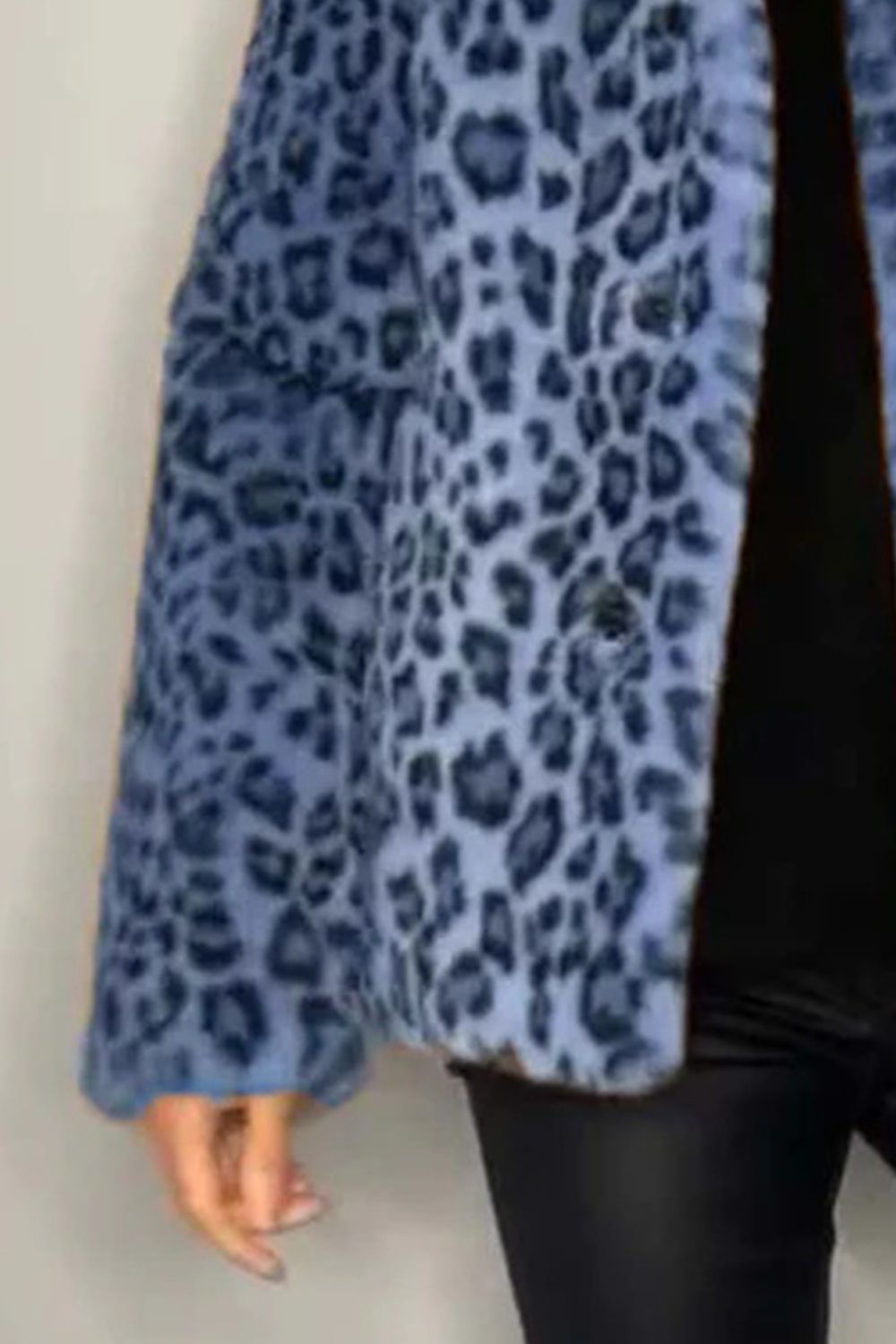 Big Mama Leopard Fur Collared Coat