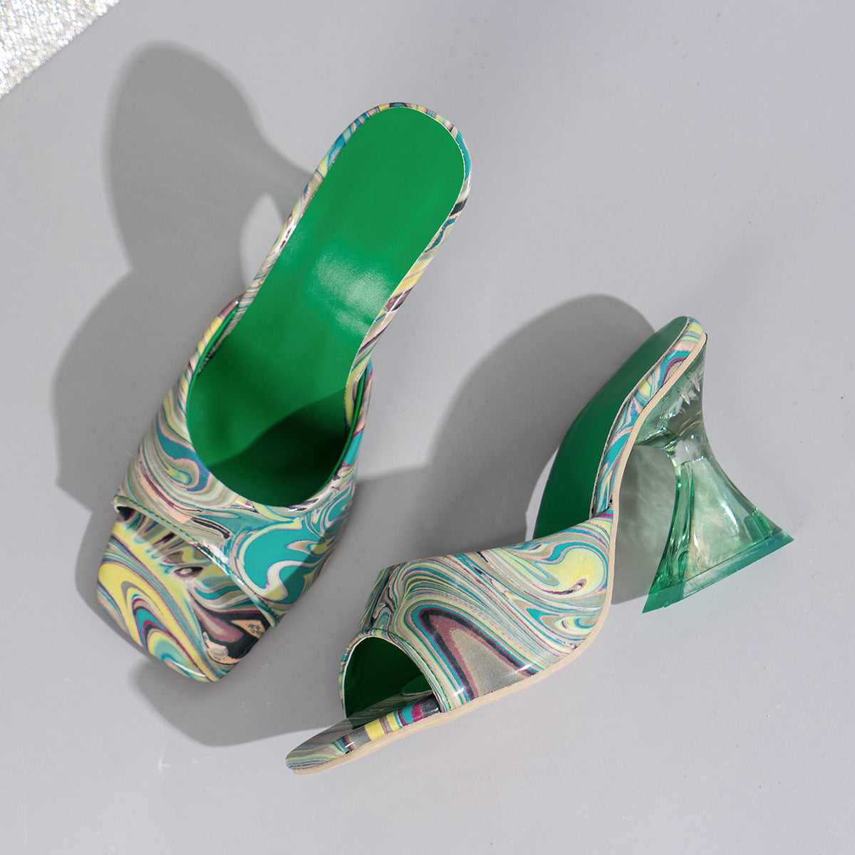 Fluid Open Toe Kitten Heel