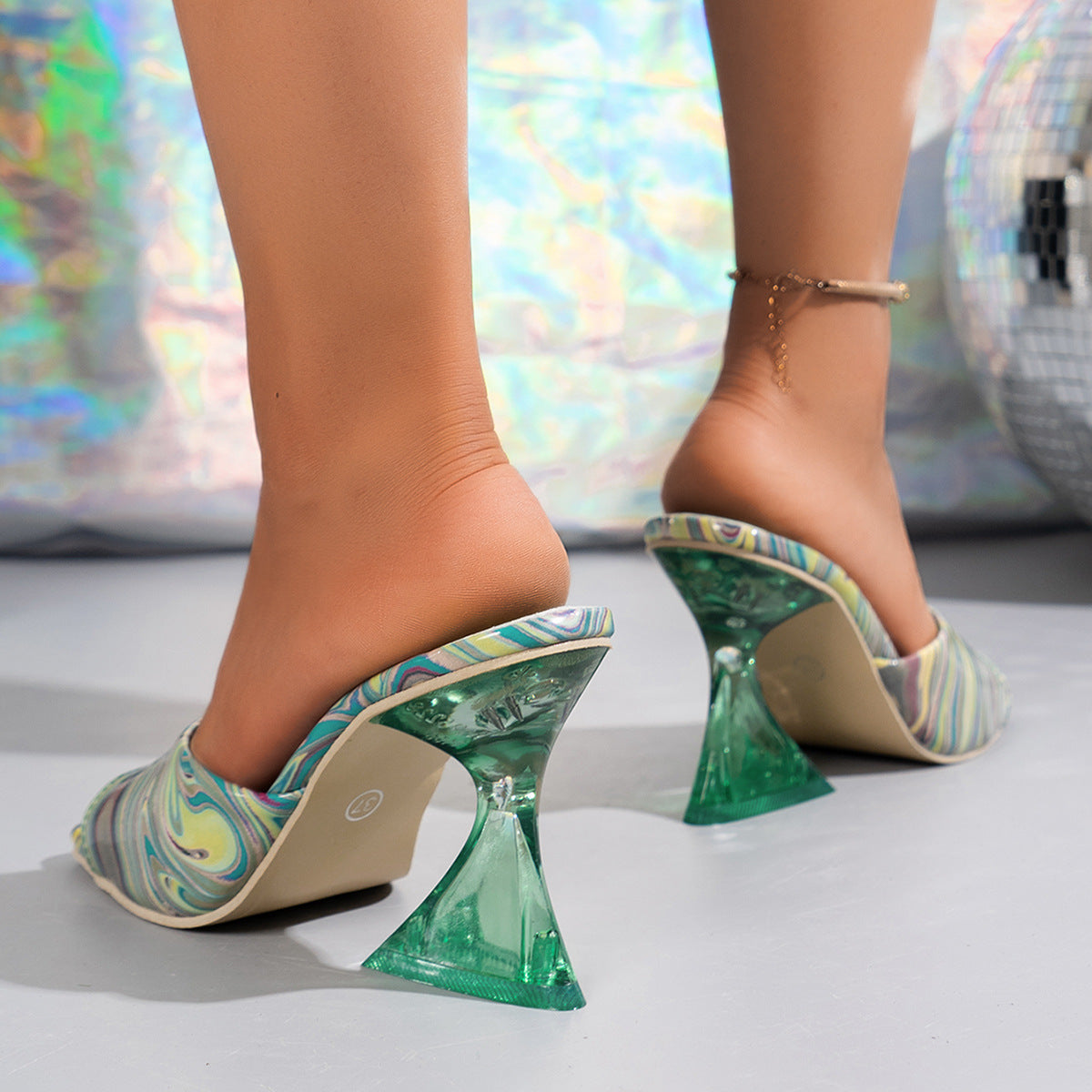 Fluid Open Toe Kitten Heel