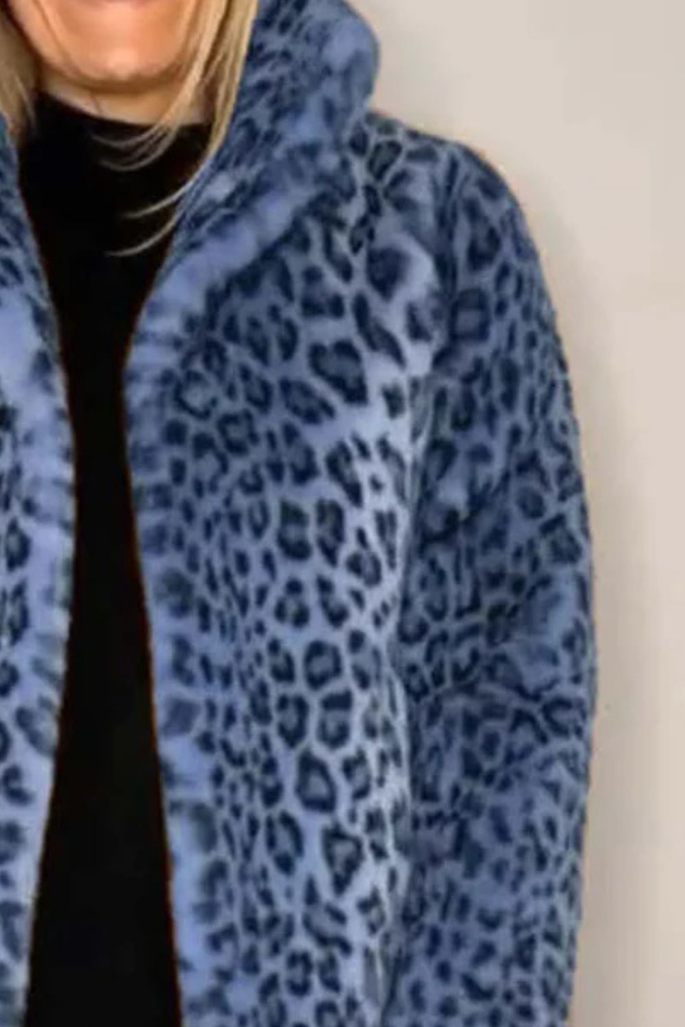Big Mama Leopard Fur Collared Coat