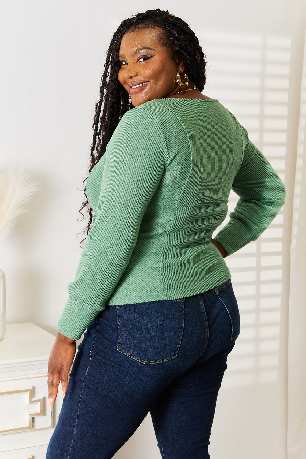 Tranquil Long Sleeve Top - Mid Green