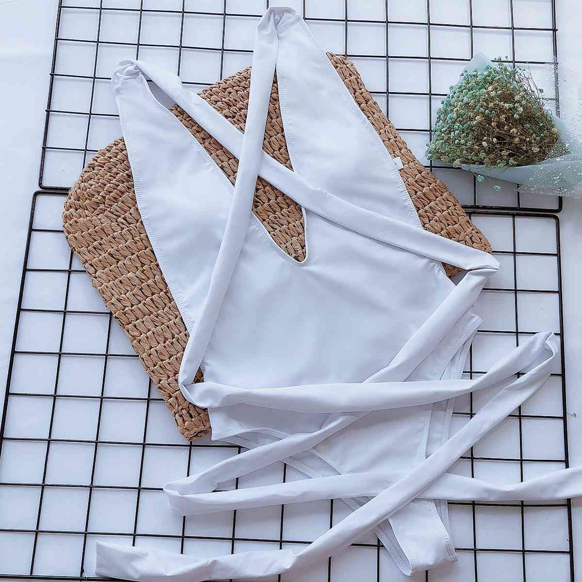 Deep V-Cut 1 Piece Swimsuit