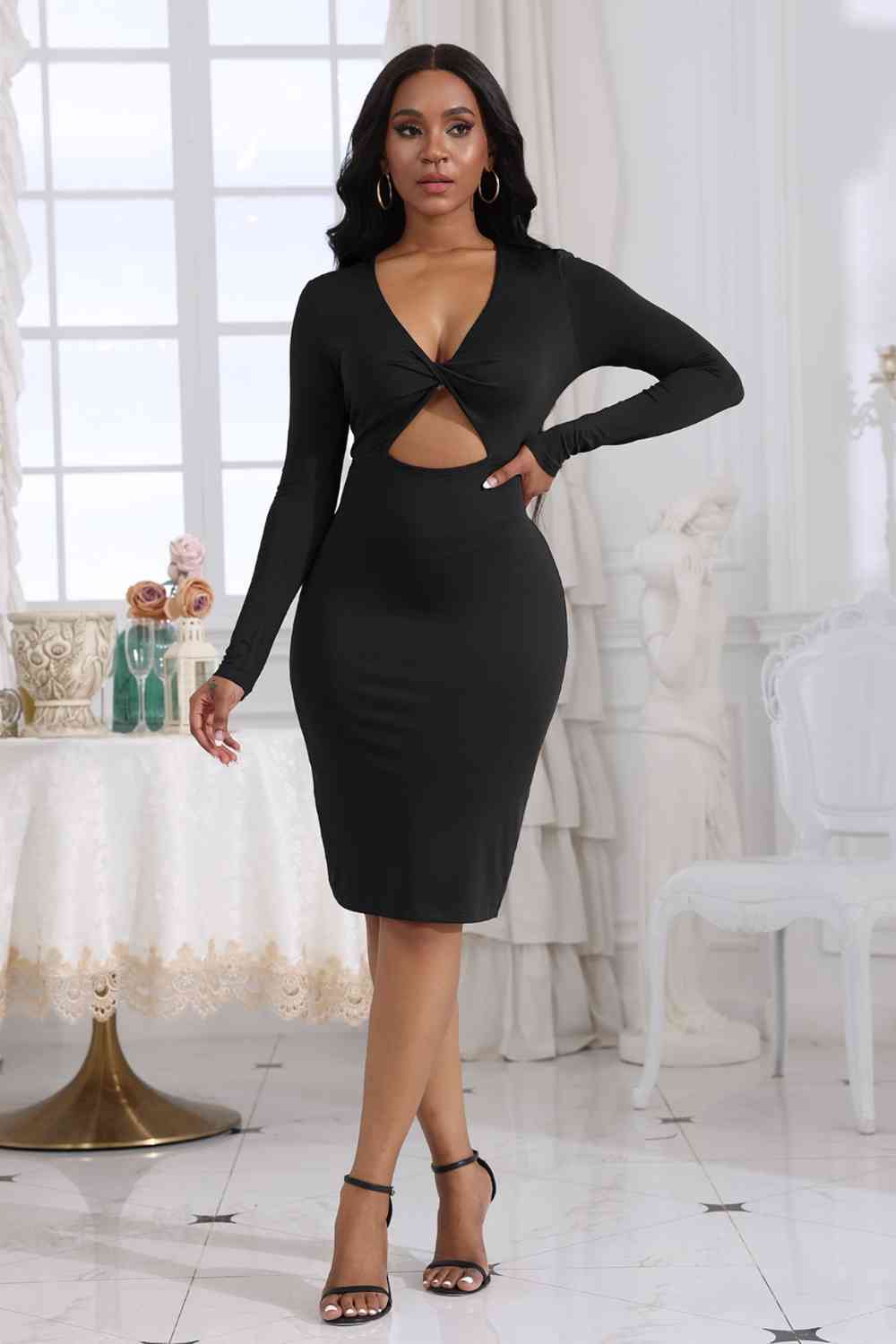 Plot Twist Long Sleeve Midi Dress