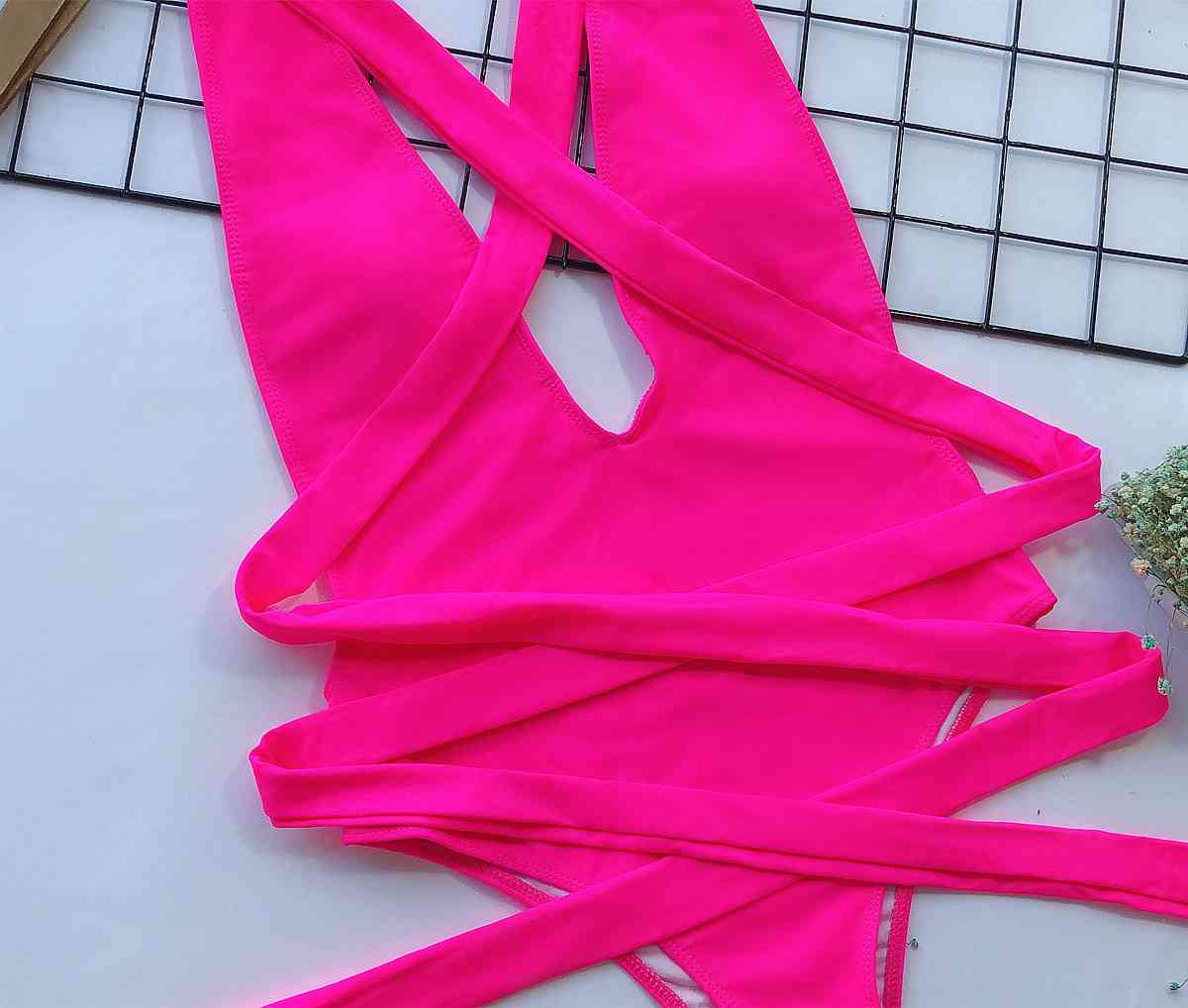 Deep V-Cut 1 Piece Swimsuit