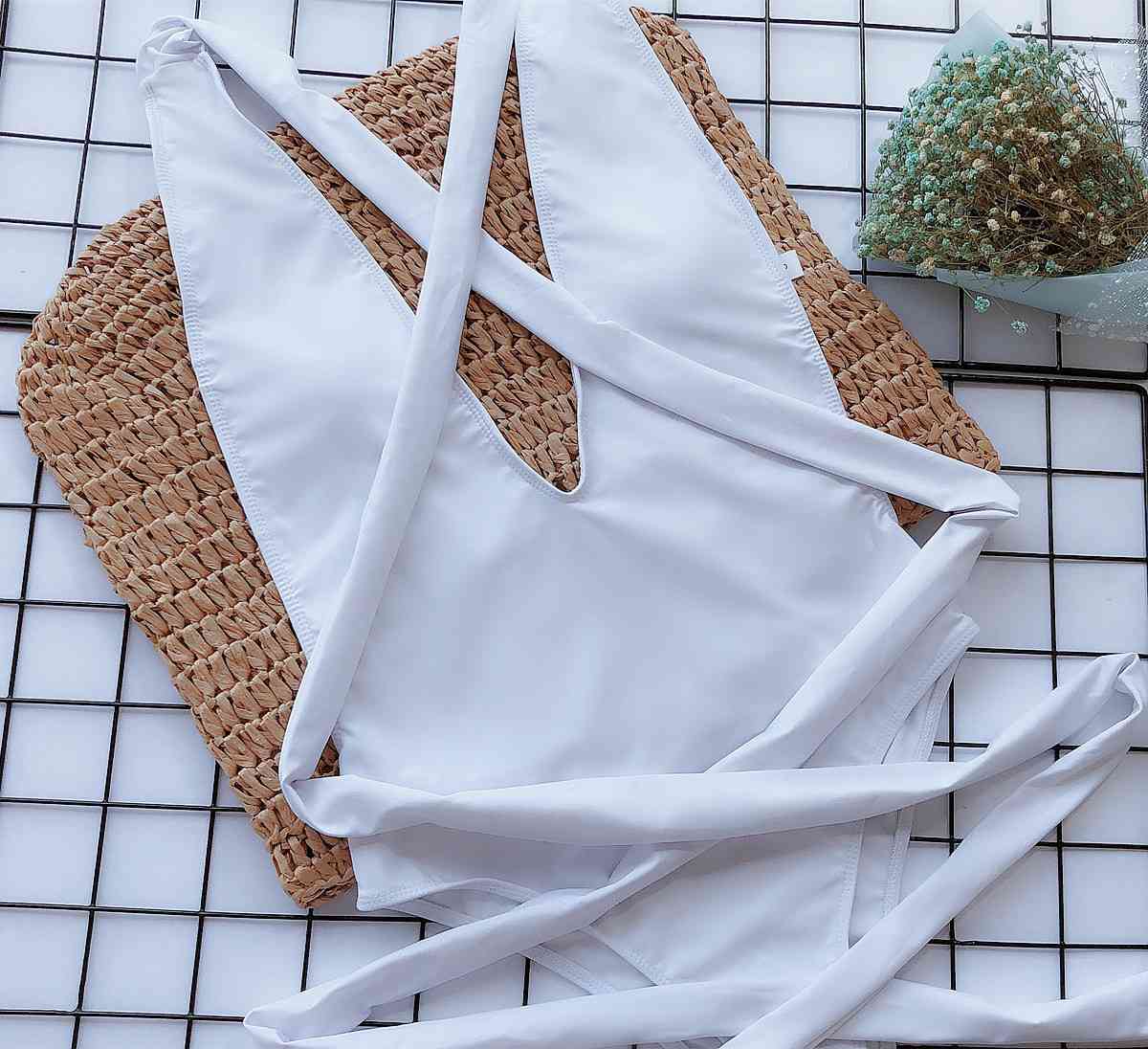 Deep V-Cut 1 Piece Swimsuit