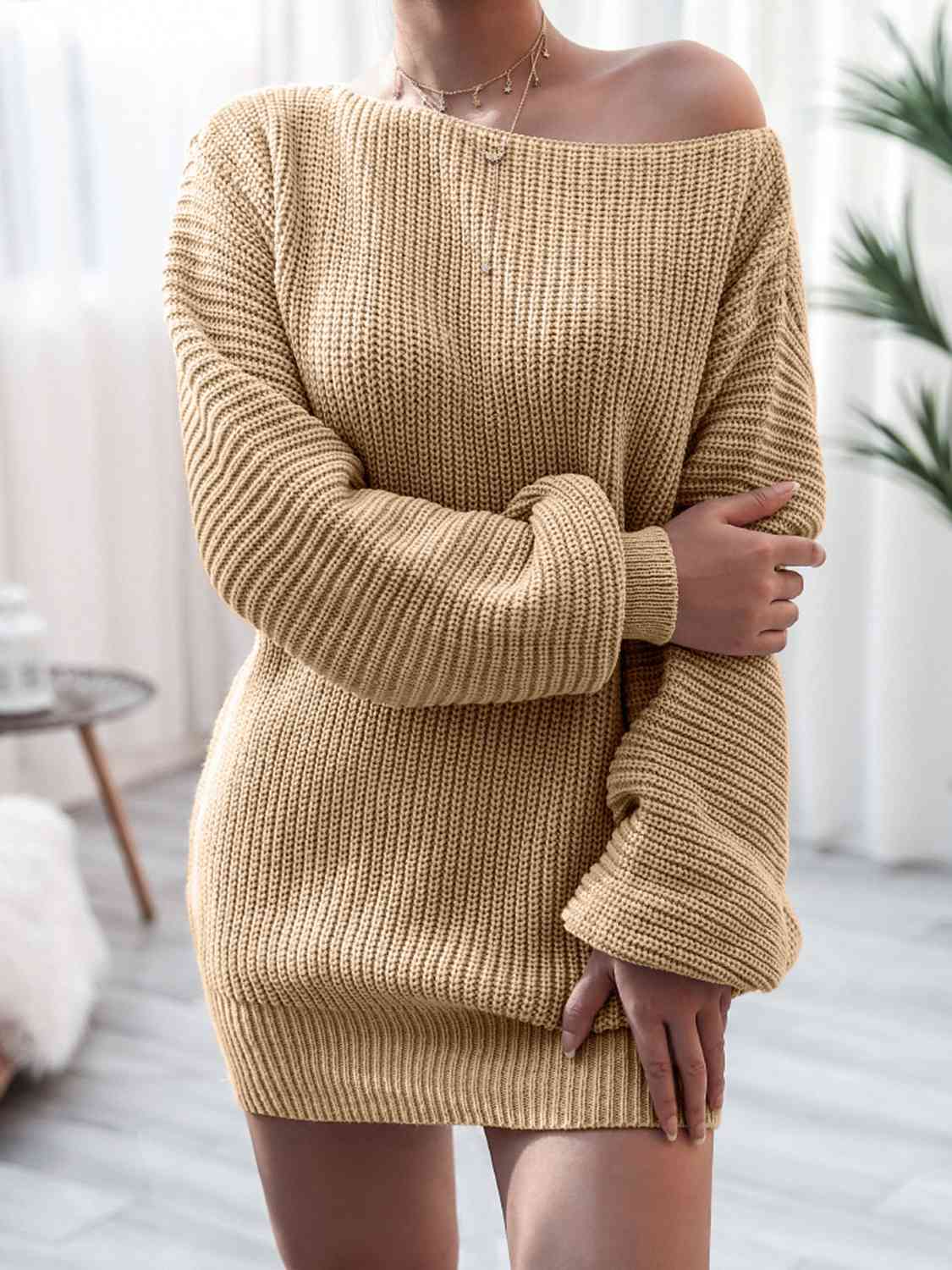 Cold Shoulder Sweater Dress