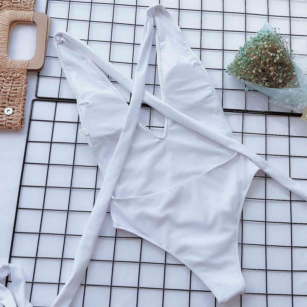 Deep V-Cut 1 Piece Swimsuit