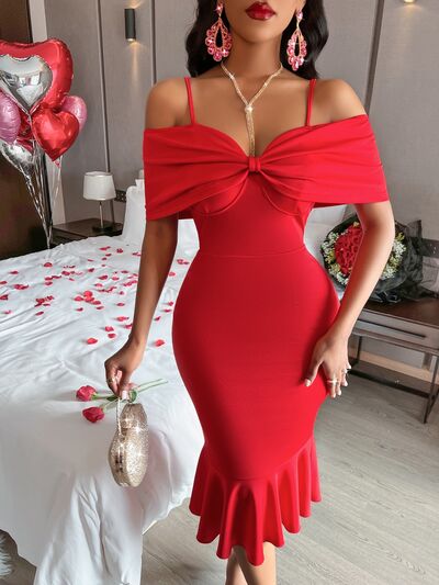 Be Mine Midi Dress - Deep Red