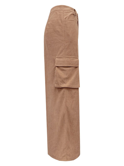 In Ctrl Corduroy Maxi Skirt - Camel