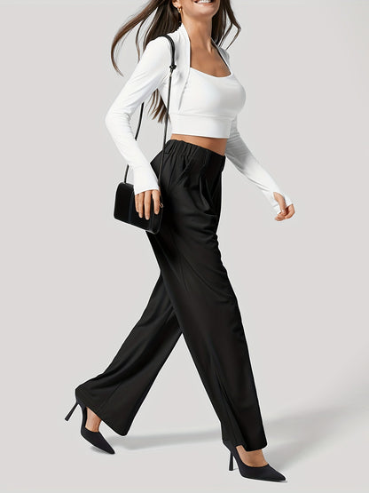 Keep Quiet Wide Leg Business Pants