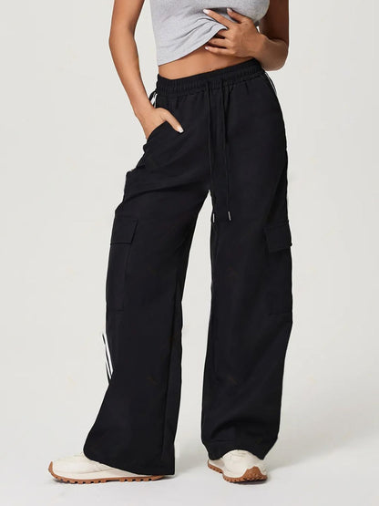 Throwback Drawstring Wide Leg Sweatpants