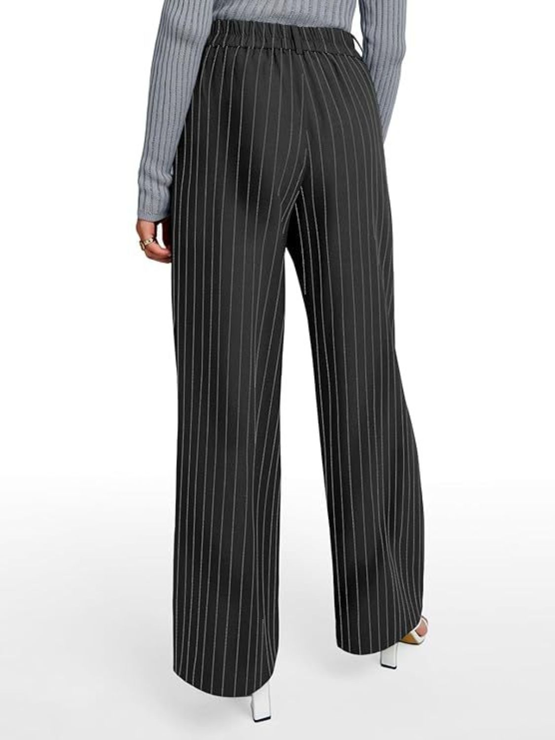 121 Striped Wide Leg Business Pants