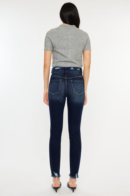 Whisky High Waist Raw Hem Jeans