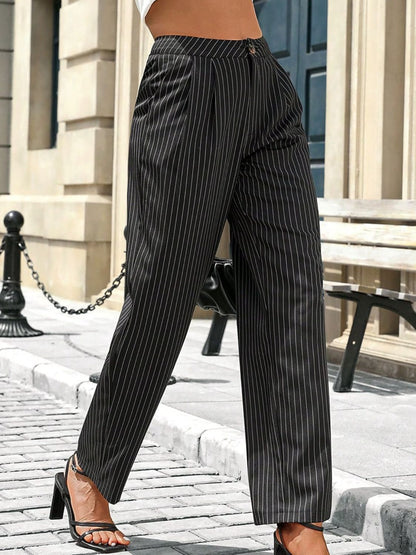 121 Striped Wide Leg Business Pants