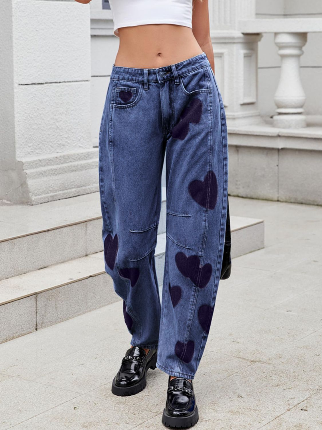 Lover Girl Heart Mid Rise Jeans