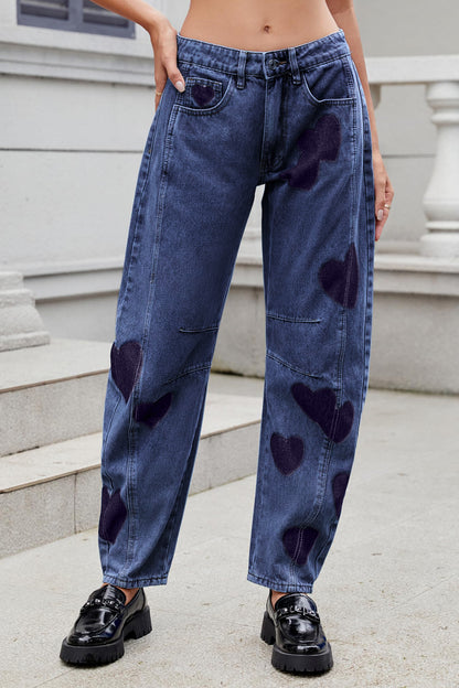 Lover Girl Heart Mid Rise Jeans