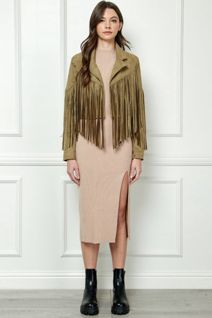 KARTER Suede Fringe Jacket