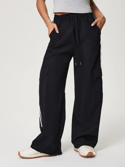 Throwback Drawstring Wide Leg Sweatpants