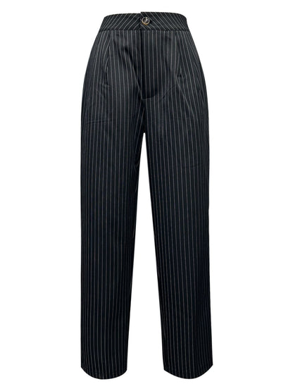 121 Striped Wide Leg Business Pants