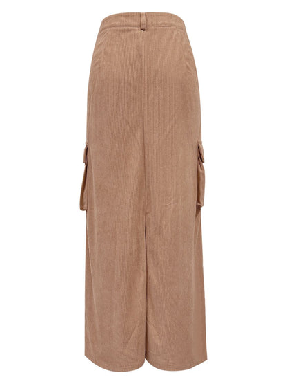 In Ctrl Corduroy Maxi Skirt - Camel