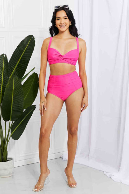 Take A Dip 2 Piece High Waist Bikini - Pink