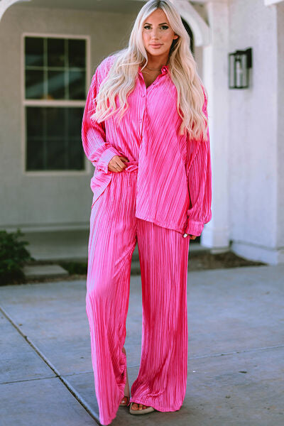 Sunday Morning Pant Set - Hot Pink