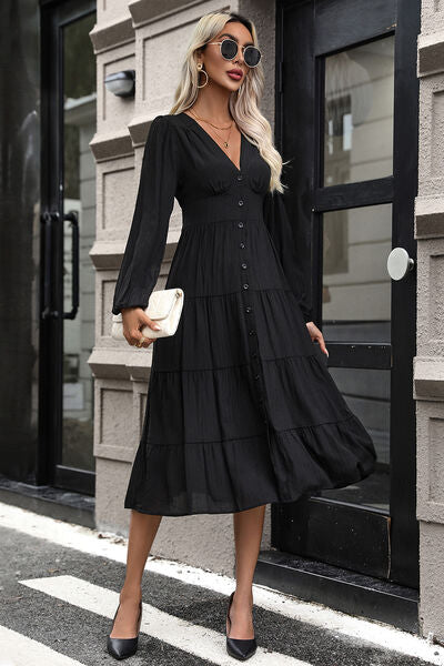 Call 4 Help Button Up Midi Dress