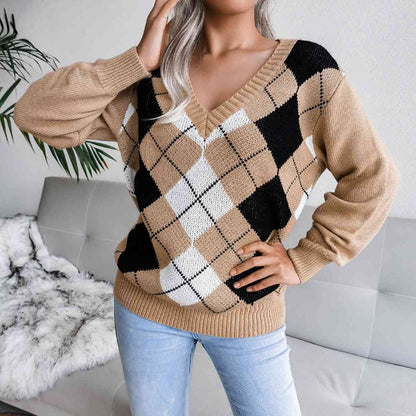 Assistant Plaid V-Neck Sweater