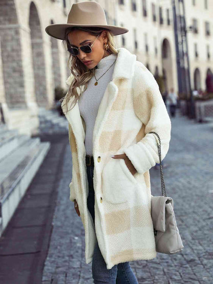 Latte Plaid Coat