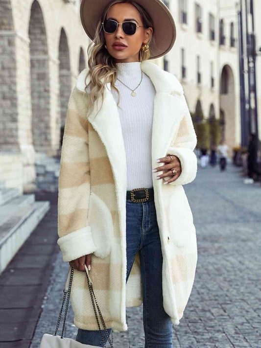 Latte Plaid Coat