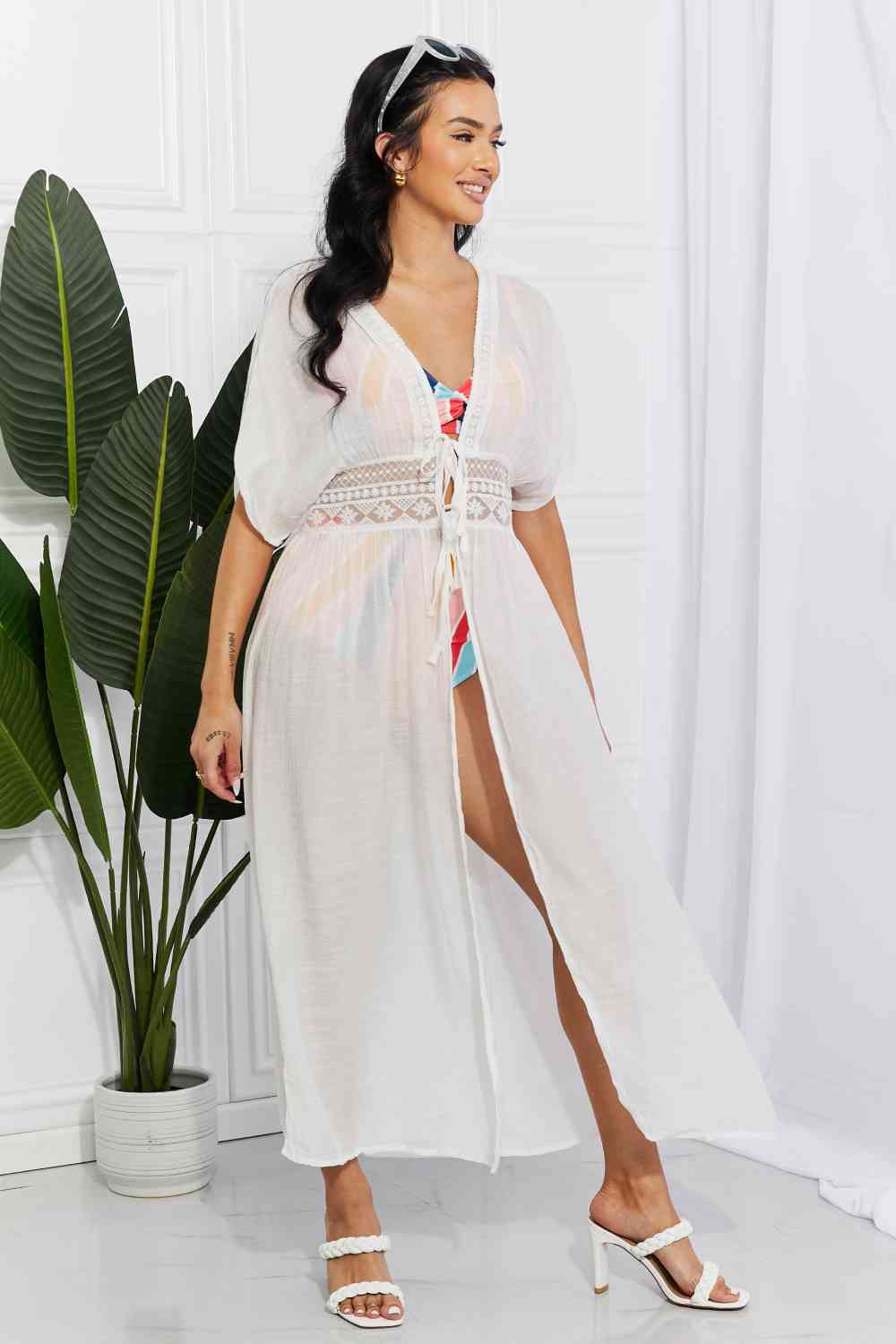 Sun Goddess Maxi Cover Up - White