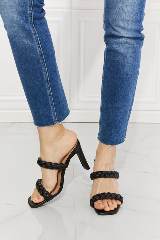 Lovesick Double Braided Strap Heels - Black