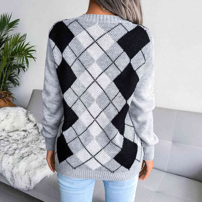 Assistant Plaid V-Neck Sweater